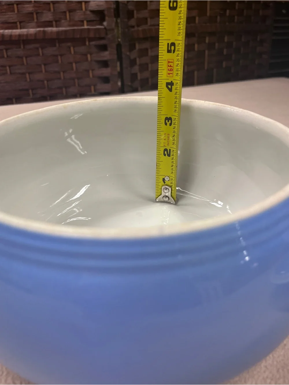 Vintage Blue Floral Ceramic Covered Casserole Dish